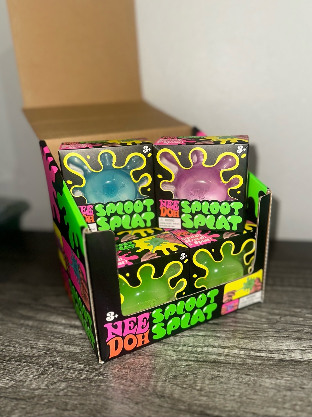 Sploot Splat NeeDoh Kids Toy - Assorted Green, Blue, Purple